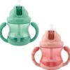Nûby - Flip-It Antilekbeker Met Handvatten - 2-pack - Roze & Groen - 240ml - 12m+ -BIBS Shop 1200x1153 1