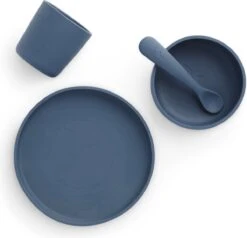 Jollein Kinderserviesset Siliconen 4-delig - Jeans Blue 21 Jollein Kinderserviesset Siliconen 4-delig - Jeans Blue -BIBS Shop 1200x1155