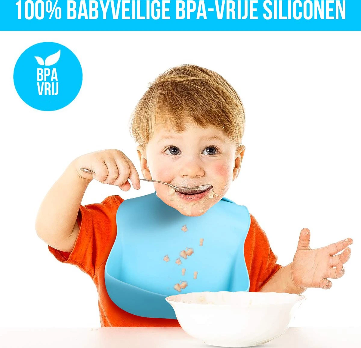 Set Van 3 Slabbetjes Siliconen Slab Voor Baby – Vaatwasserbestendig 6 Set Van 3 Slabbetjes Siliconen Slab Voor Baby – Vaatwasserbestendig - Afbeelding 4