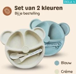 Zigla - Kinderbestek – Baby Bestek – Baby Servies – Kinderbord Met Vakjes – Oefenbestek – Bord/Vork/Lepel – Crème/Blauw – Set Van 2 16 Zigla - Kinderbestek – Baby Bestek – Baby Servies – Kinderbord Met Vakjes – Oefenbestek – Bord/Vork/Lepel – Crème/Blauw – Set Van 2 -BIBS Shop 1200x1159 3