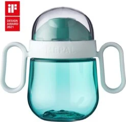 Mepal Mio – Antilekbeker 200 Ml – Gegarandeerd Lekvrij – Deep Turquoise – Kan Tegen Een Stootje – Drinkbeker Voor Kinderen – Oefenbeker -BIBS Shop 1200x1165 4