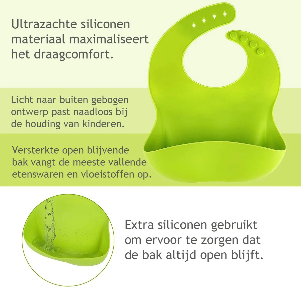Set Van 3 Slabbetjes Siliconen Slab Voor Baby – Vaatwasserbestendig 4 Set Van 3 Slabbetjes Siliconen Slab Voor Baby – Vaatwasserbestendig - Afbeelding 2