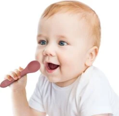 JU&MP Kinderbestek - Baby - 2 Baby Lepels En Vorken - Baby Bestek - BPA-Vrij - Roze -BIBS Shop 1200x1167