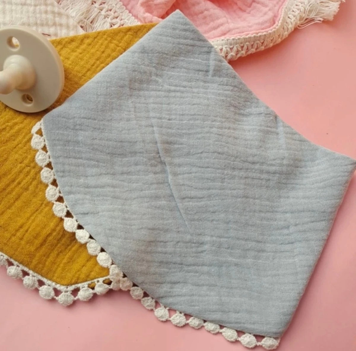 Set Van 6 Aardetinten Slabbetjes - 100% Organisch Katoen - Bandana Slab - Hydrofiel - Slabber - Kwijl Slabbetjes - Slabbertjes Baby - Kraamcadeau Meisje 4 Set Van 6 Aardetinten Slabbetjes - 100% Organisch Katoen - Bandana Slab - Hydrofiel - Slabber - Kwijl Slabbetjes - Slabbertjes Baby - Kraamcadeau Meisje - Afbeelding 2