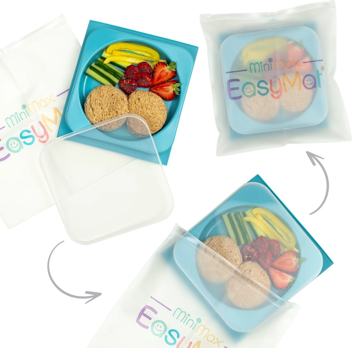 EasyTots® EasyMat MiniMax Kinderbord Met Zuignap - Kinderservies - BPA Vrij - Inclusief Deksel En Draagzakje - Baby Cadeau 6 EasyTots® EasyMat MiniMax Kinderbord Met Zuignap - Kinderservies - BPA Vrij - Inclusief Deksel En Draagzakje - Baby Cadeau - Afbeelding 4