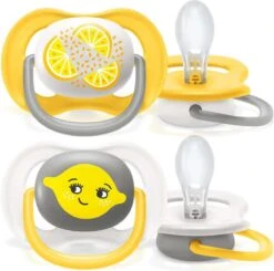Philips Avent Ultra Air Lemon SCF080/18 - Fopspeen - 6-18 Maanden - 2 Stuks -BIBS Shop 1200x1188 1