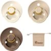 Bibs Fopspeen | Met Monkiezz Speenzakje - Maat 1 0-6 Maanden - 3 Stuks - Vanilla - Dark Oak - Ivory White -BIBS Shop 1200x1192 4