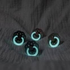 BiBS - Boheme Pacifier Glow In The Dark - Stage 1 Fopspeen - 2 Stuks - Blush Glow / Vanilla Glow -BIBS Shop 1200x1195 7