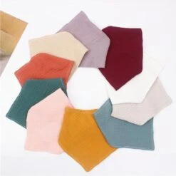 5 Stuks Hydrofiele Bandana Slabbetjes - Effen Roze- Grijs Wit - Katoen - Kwijlslabbetjes -BIBS Shop 1200x1198 1
