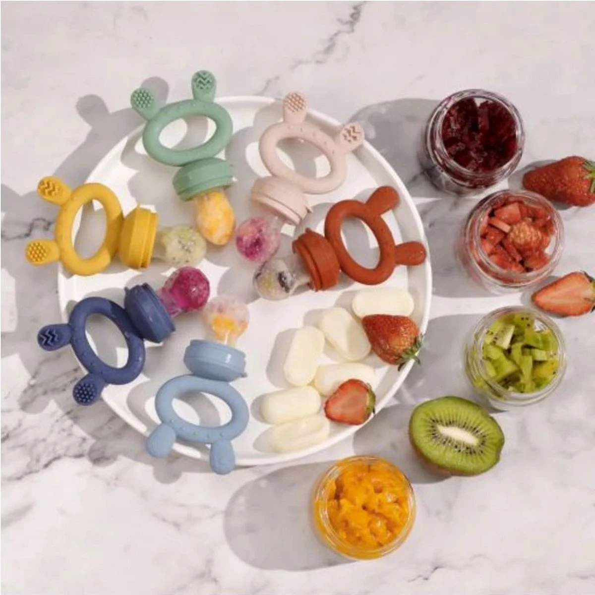Haakaa Fruitspeen & Bijtring | Donker Blauw - Fresh Food Teether 2 In 1 | Eerste Hapjes | Vanaf 4 Maanden 8 Haakaa Fruitspeen & Bijtring | Donker Blauw - Fresh Food Teether 2 In 1 | Eerste Hapjes | Vanaf 4 Maanden - Afbeelding 7