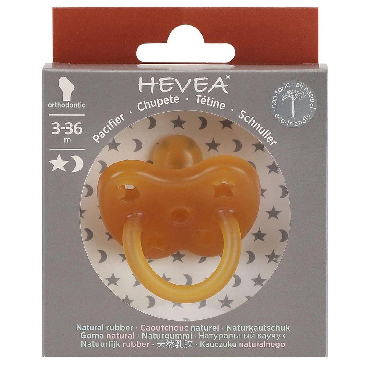 HEVEA Fopspeen Orthodontisch “Classic" - 3-36 Maanden - 100% Natuurrubber - Ster & Maan 7 HEVEA Fopspeen Orthodontisch “Classic" - 3-36 Maanden - 100% Natuurrubber - Ster & Maan - Afbeelding 5