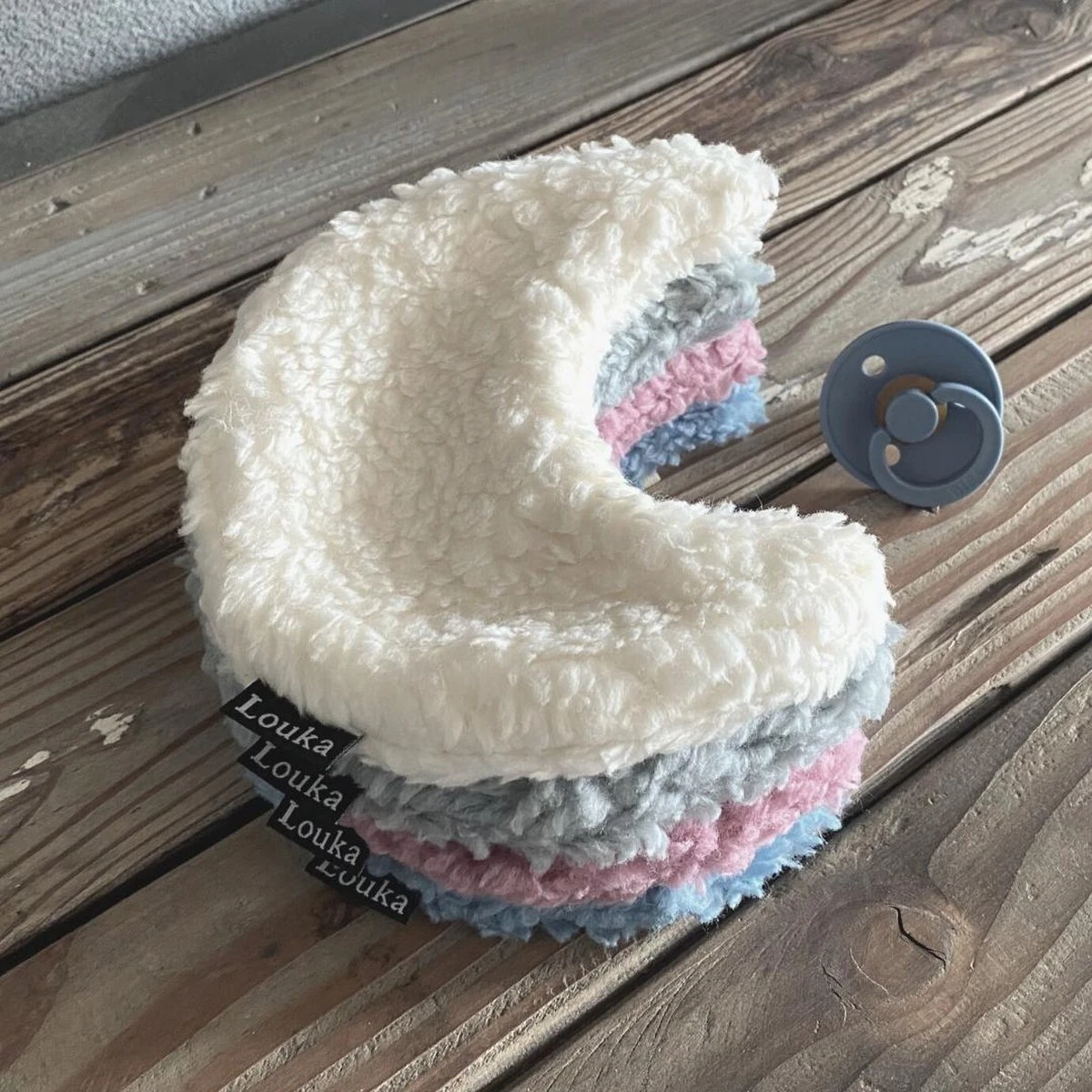 Louka Speendoekje Maan Crème - Teddy Katoen - Speenknuffel 5 Louka Speendoekje Maan Crème - Teddy Katoen - Speenknuffel - Afbeelding 3