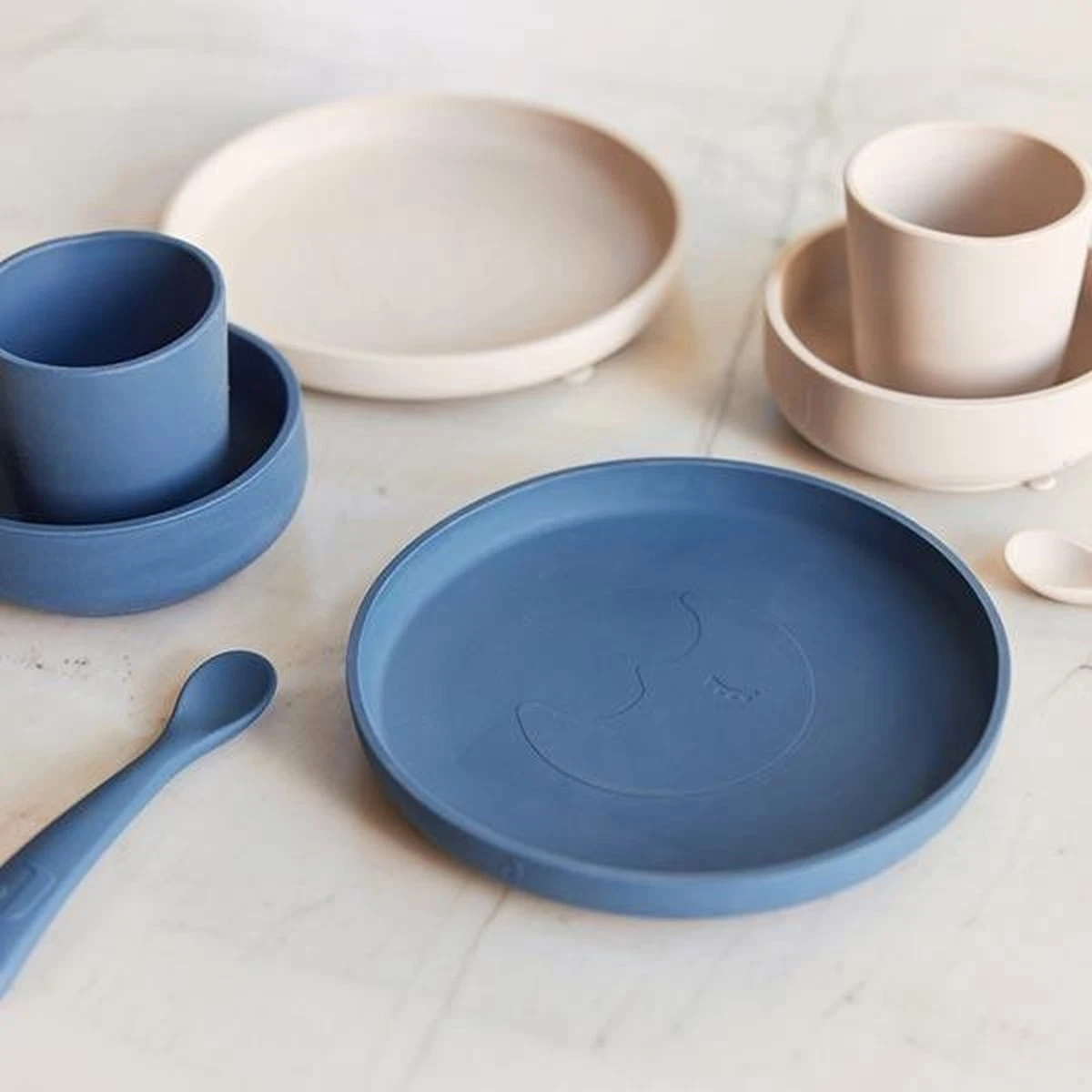 Jollein Kinderserviesset Siliconen 4-delig - Jeans Blue 12 Jollein Kinderserviesset Siliconen 4-delig - Jeans Blue - Afbeelding 10