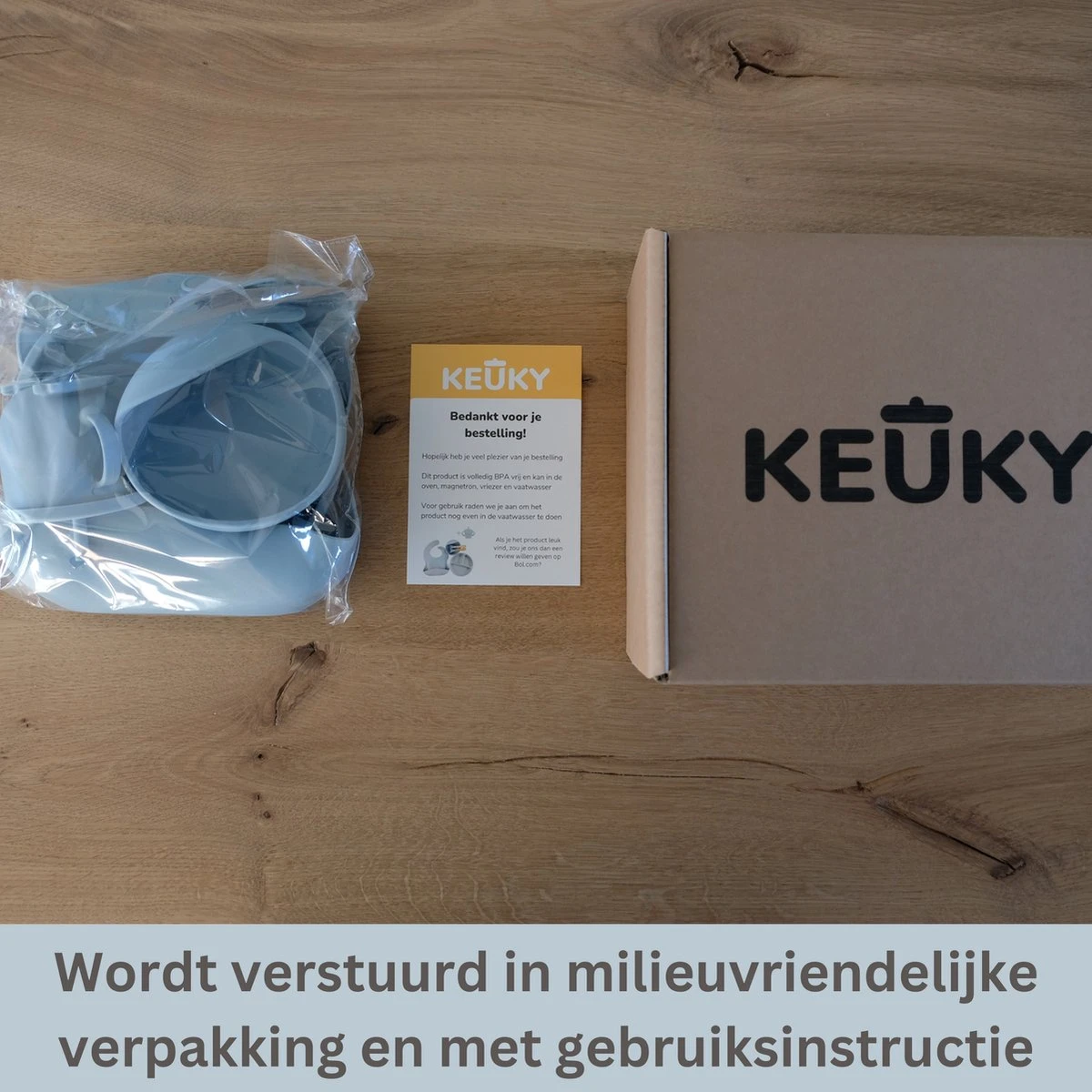 Keuky Babyservies Set: Blauw Siliconen Bestek, Drinkbeker & Handige Slab Met Opvangbak - 100% BPA-Vrij & Veilig Voor Baby & Peuter! - Baby Servies - Kinderservies - Zuignap - Siliconen 7 Keuky Babyservies Set: Blauw Siliconen Bestek, Drinkbeker & Handige Slab Met Opvangbak - 100% BPA-Vrij & Veilig Voor Baby & Peuter! - Baby Servies - Kinderservies - Zuignap - Siliconen - Afbeelding 5