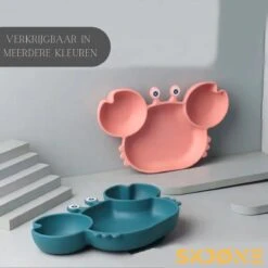 SKJØNE - Babyservies - Kinderservies - Krab - Roze - Siliconen Met Zuignap - BPA Free - Babybord - Kinderbord - Babybestek - Kinderbestek -BIBS Shop 1200x1200 693