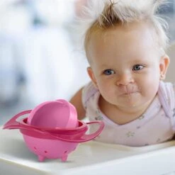 BabyJem Kinderbord - Eetbakje 360 Graden - Baby Kommetje - Baby Kom - Anti Knoei Bakje - Roze -BIBS Shop 1200x1200 697