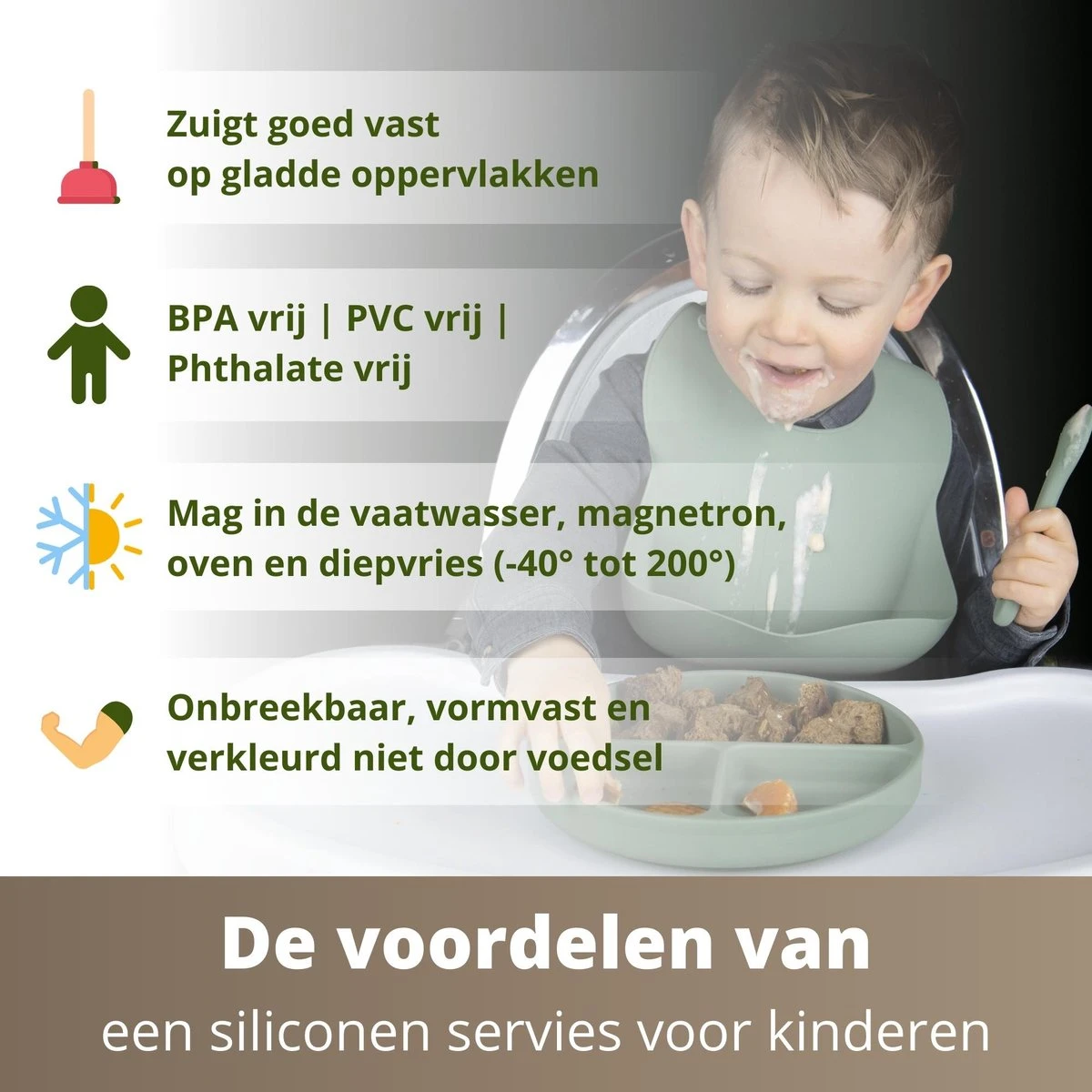 Ik Ben Zo Mooi 7-delige Siliconen Kinderservies Set Met Bord En Kom Met Zuignap - Doeskin Zand 4 Ik Ben Zo Mooi 7-delige Siliconen Kinderservies Set Met Bord En Kom Met Zuignap - Doeskin Zand - Afbeelding 2