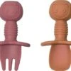 JU&MP Kinderbestek - Baby - 2 Baby Lepeltjes En Vorkjes - Baby Bestek - BPA-Vrij - Roze Oranje -BIBS Shop 1200x450