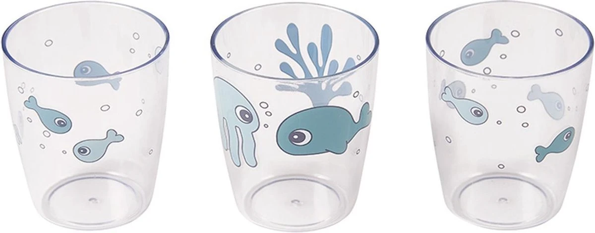 Done By Deer Sea Friends Yummy Kinderglas Blue 3 Stuks 3 Done By Deer Sea Friends Yummy Kinderglas Blue 3 Stuks