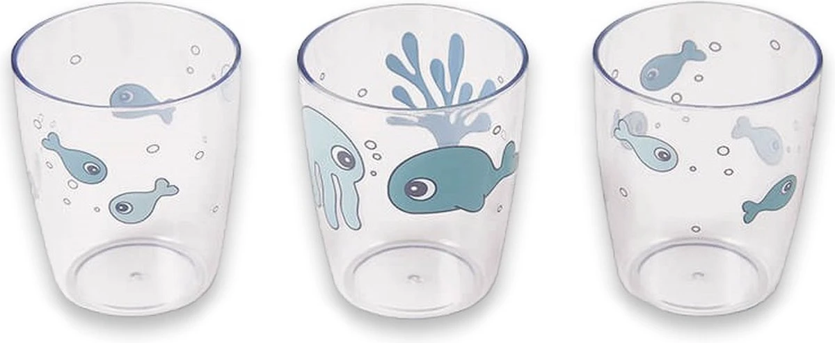 Done By Deer Sea Friends Yummy Kinderglas Blue 3 Stuks 6 Done By Deer Sea Friends Yummy Kinderglas Blue 3 Stuks - Afbeelding 4
