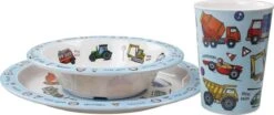 Kinder Servies Set Melamine (bord + Kom + Beker) Tractor Voertuigen - Lesser & Pavey