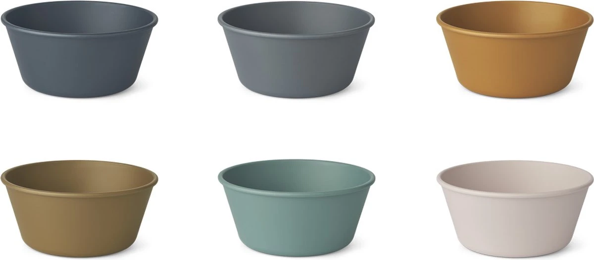 Liewood - Irene Kom (Set Van 6 Stuks) - Borden & Kommen - Whale Blue Mix 4 Liewood - Irene Kom (Set Van 6 Stuks) - Borden & Kommen - Whale Blue Mix - Afbeelding 2