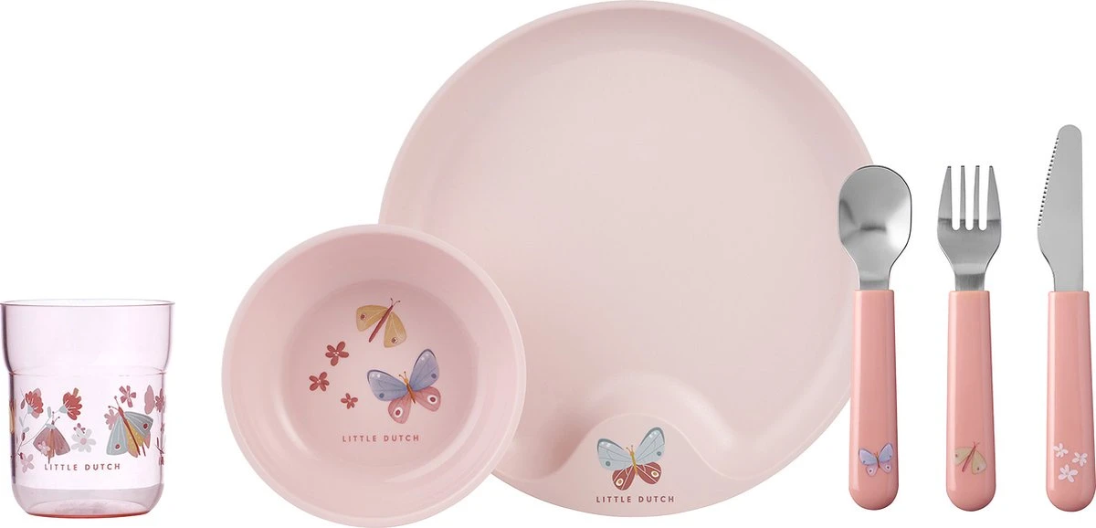 Mepal Mio – Kinderservies Set 6-delig – Bestaat Uit Een Bord, Schaaltje, Glas En Bestek – Flowers & Butterflies - Licht In Gewicht – Kan Tegen Een Stootje 3 Mepal Mio – Kinderservies Set 6-delig – Bestaat Uit Een Bord, Schaaltje, Glas En Bestek – Flowers & Butterflies - Licht In Gewicht – Kan Tegen Een Stootje