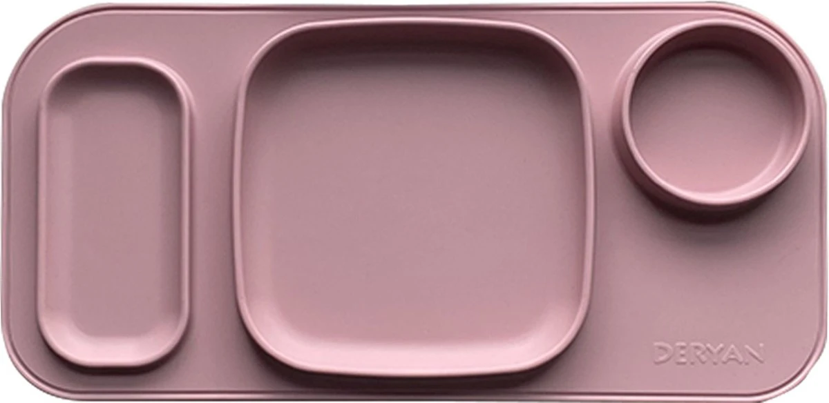 Deryan Quuby Set - Placemat - Plate Set - Kinderservies - Drinkbeker - Roze/Grijs 6 Deryan Quuby Set - Placemat - Plate Set - Kinderservies - Drinkbeker - Roze/Grijs - Afbeelding 4