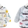 Slabbetjes Duo Pack - Dinosaurus - Auto's - Met Lange Mouwen En Opvangbakje (1-3 Jaar) -BIBS Shop 1200x613