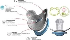 Bibi Happiness Dental Fopspeen 16 Maanden Glow In The Dark - Roze + Blauw -BIBS Shop 1200x683 2