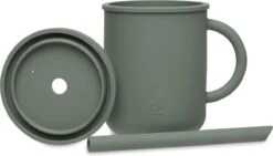 Jollein Drinkbeker Met Rietje Siliconen - Ash Green -BIBS Shop 1200x684 1
