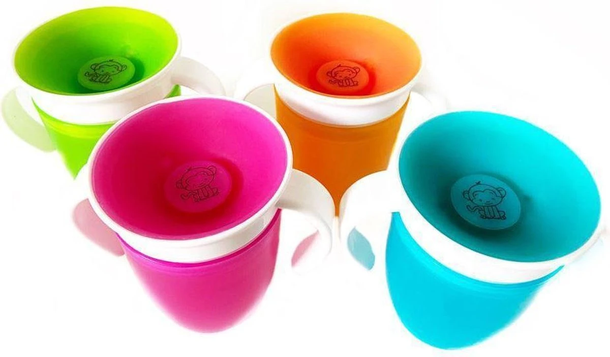 MONKIEZZ Drink Cup | 360 Graden | Antilek Beker | Turquoise | Oefenbeker 4 MONKIEZZ Drink Cup | 360 Graden | Antilek Beker | Turquoise | Oefenbeker - Afbeelding 2