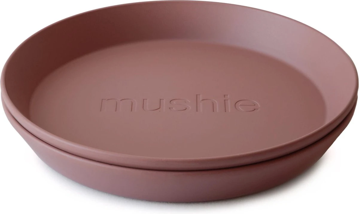 Mushie - Kinderservies Set 2 Borden Rond - Borden - Woodchuck 4 Mushie - Kinderservies Set 2 Borden Rond - Borden - Woodchuck - Afbeelding 2