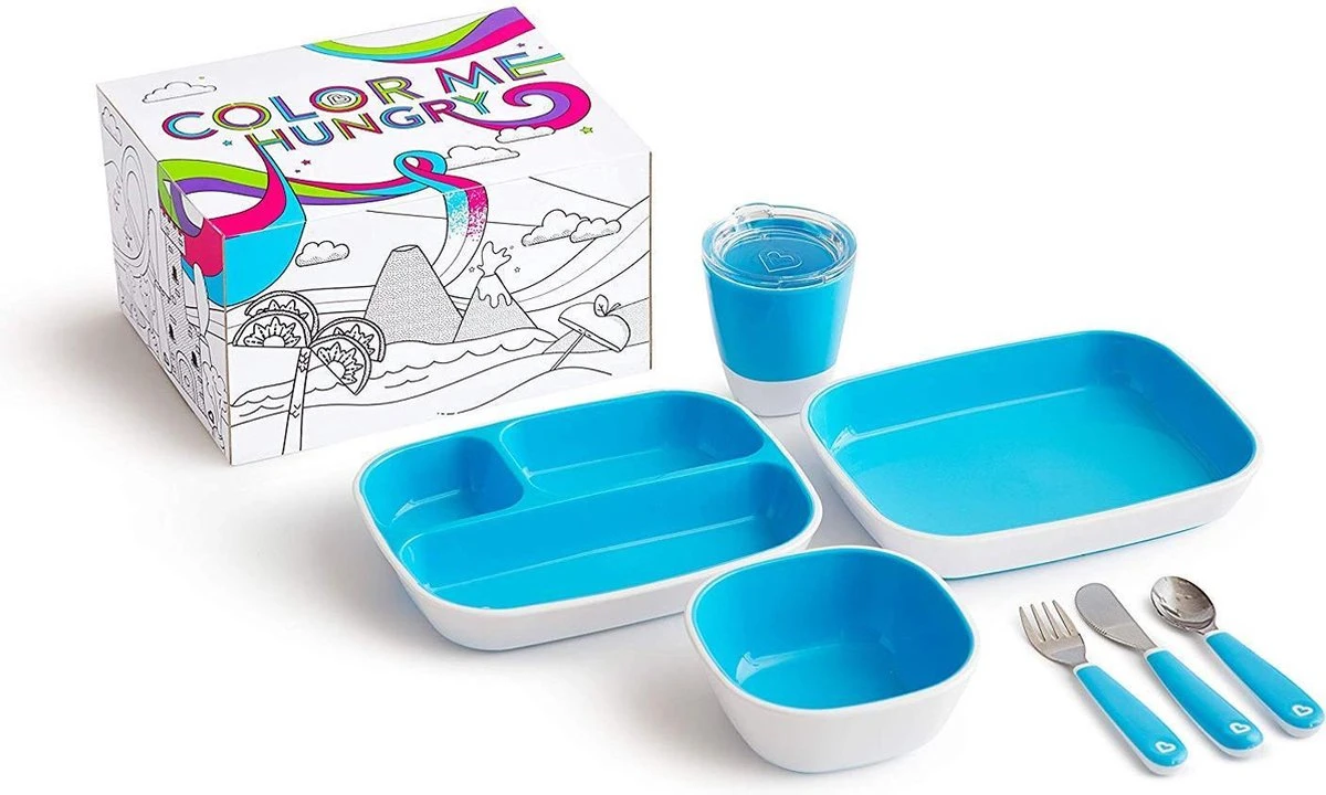 Munchkin Color Me Hungry Blue - 7 Delige Eetset 10 Munchkin Color Me Hungry Blue - 7 Delige Eetset - Afbeelding 8