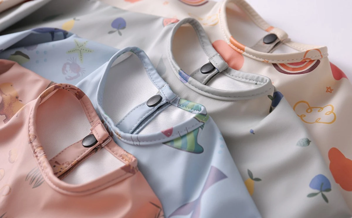 Mon Avenir - Longsleeve Slab - Waterproof - Schort Lange Mouwen - Beige - Dino 5 Mon Avenir - Longsleeve Slab - Waterproof - Schort Lange Mouwen - Beige - Dino - Afbeelding 3