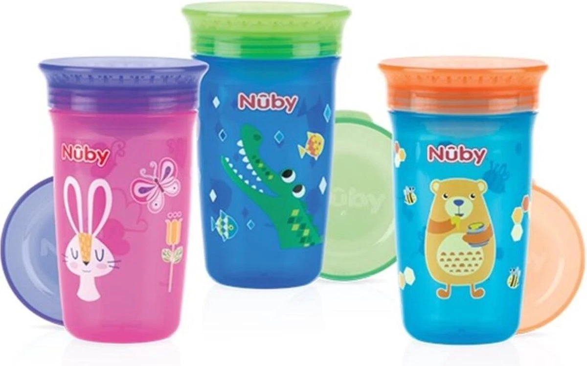 Nûby - Oefenbeker - 360° Wonder Cup - 300ml - Blauw - 6m+ 4 Nûby - Oefenbeker - 360° Wonder Cup - 300ml - Blauw - 6m+ - Afbeelding 2