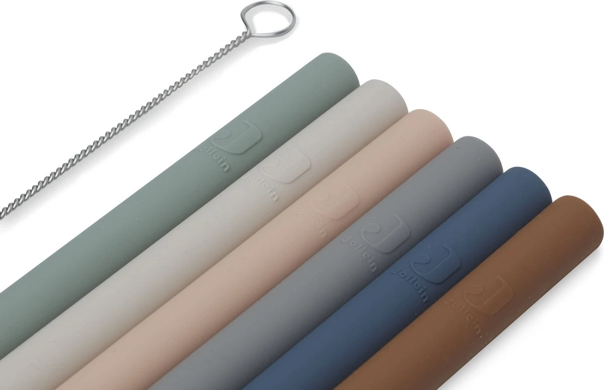 Jollein Rietjes Siliconen Multicolour - 6 Stuks 4 Jollein Rietjes Siliconen Multicolour - 6 Stuks - Afbeelding 2