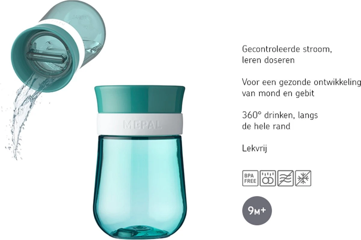 Mepal Mio – 360° Oefenbeker 300 Ml – Stimuleert Het Zelf Drinken – Deep Pink – Kan Tegen Een Stootje – Drinkbeker Kinderen – Lekvrije Beker 4 Mepal Mio – 360° Oefenbeker 300 Ml – Stimuleert Het Zelf Drinken – Deep Pink – Kan Tegen Een Stootje – Drinkbeker Kinderen – Lekvrije Beker - Afbeelding 2
