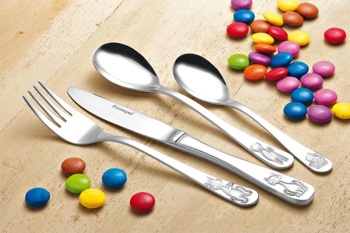 Esmeyer - Kinderbestek Set - Mes Vork Twee Lepels 4 Esmeyer - Kinderbestek Set - Mes Vork Twee Lepels - Afbeelding 2