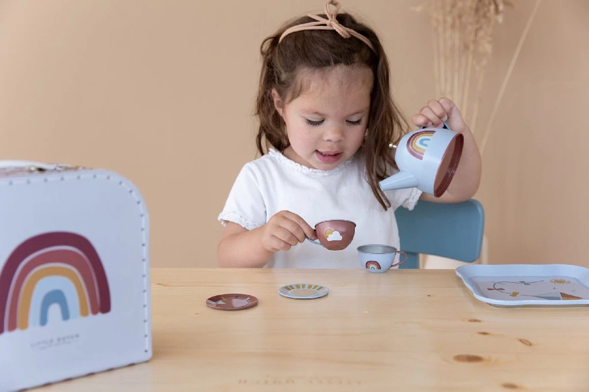 Merkloos Little Dutch - Servies In Koffer - Rainbow - Thee Set - Keuken Speelgoed 6 Merkloos Little Dutch - Servies In Koffer - Rainbow - Thee Set - Keuken Speelgoed - Afbeelding 4