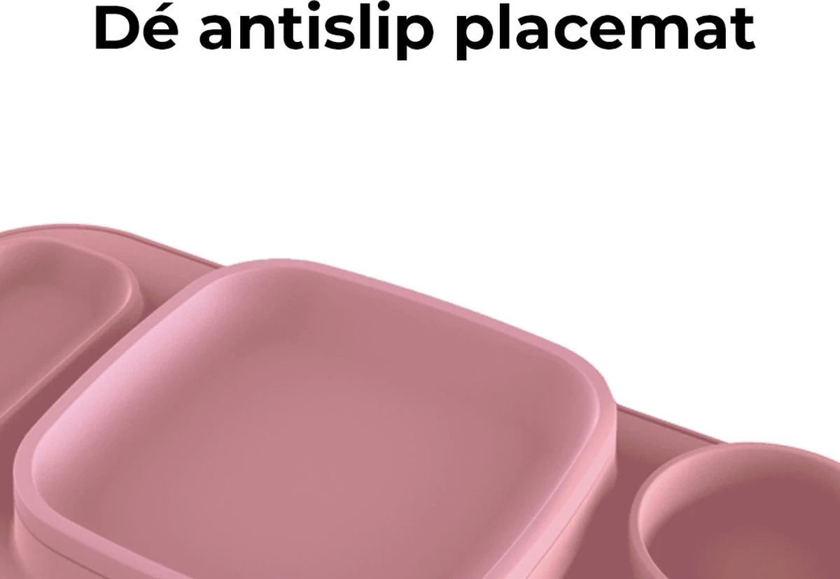 Deryan Quuby Set - Placemat - Plate Set - Kinderservies - Drinkbeker - Roze/Grijs 10 Deryan Quuby Set - Placemat - Plate Set - Kinderservies - Drinkbeker - Roze/Grijs - Afbeelding 8