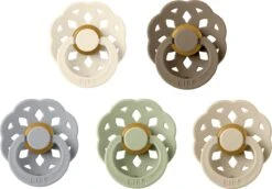 BIBS Boheme Fopspeen - Nature Selection - Ivory, Dark Oak, Cloud, Sage, Vanilla - Maat 2 - Leeftijd 6 Tot 18 Maanden