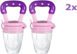 2x Fruitspeen Kinderbestek - Speen Babyvoeding Roze/Paars