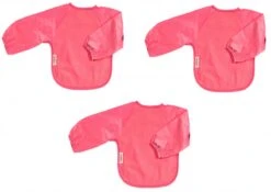 Silly Billyz Slabbertje Fleece Longsleeve Groot Bibs Fuchsia 3 Stuks