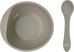 JU&MP Kommetje Met Lepel - Baby - Kinderservies - Zuignap - Onbreekbaar - Grijs -BIBS Shop 1200x850 2