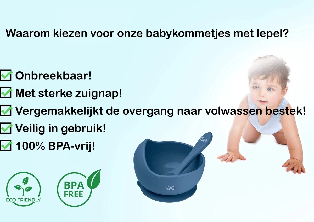 JU&MP Kommetje Met Lepel - Baby - Kinderservies - Zuignap - Onbreekbaar - Donkerblauw 4 JU&MP Kommetje Met Lepel - Baby - Kinderservies - Zuignap - Onbreekbaar - Donkerblauw - Afbeelding 2