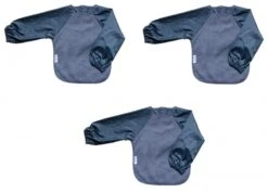 Silly Billyz Slabbertje Fleece Longsleeve Groot Bibs Antraciet 3 Stuks
