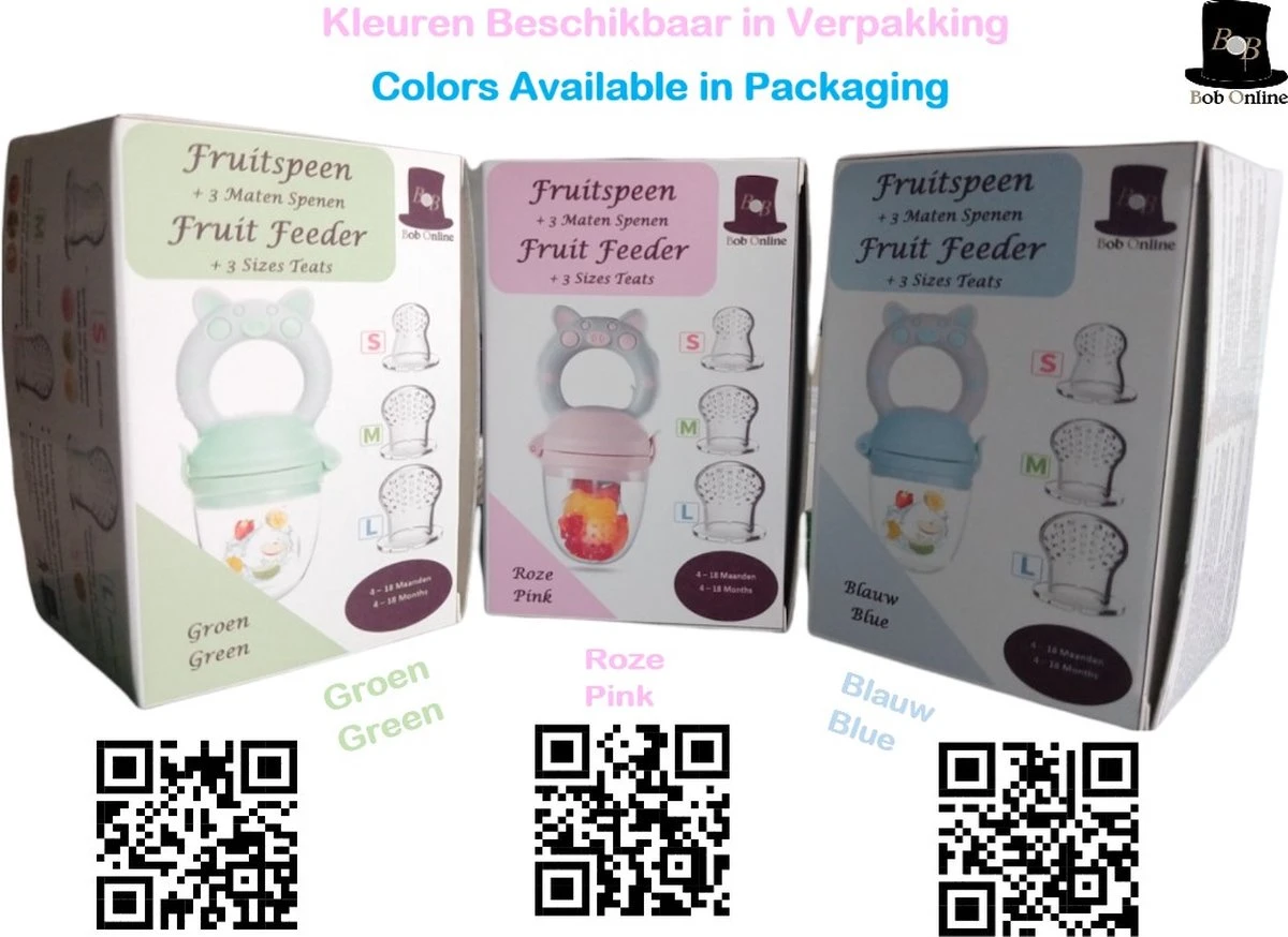Bob Online ™ - Groen Baby Fruitspeen En Bijtring In Een X 1 + 3 Maten Spenen - Fruitzuiger - Fruit Fopspeen Voorkomt Verstikking - Babyvoeding - Siliconen Fruitspeen - Fruit Pacifier + 3 X S M L Teats – 3 X Spenen Voor Langer Gebruik - Kraam Cadeau 7 Bob Online ™ - Groen Baby Fruitspeen En Bijtring In Een X 1 + 3 Maten Spenen - Fruitzuiger - Fruit Fopspeen Voorkomt Verstikking - Babyvoeding - Siliconen Fruitspeen - Fruit Pacifier + 3 X S M L Teats – 3 X Spenen Voor Langer Gebruik - Kraam Cadeau - Afbeelding 5