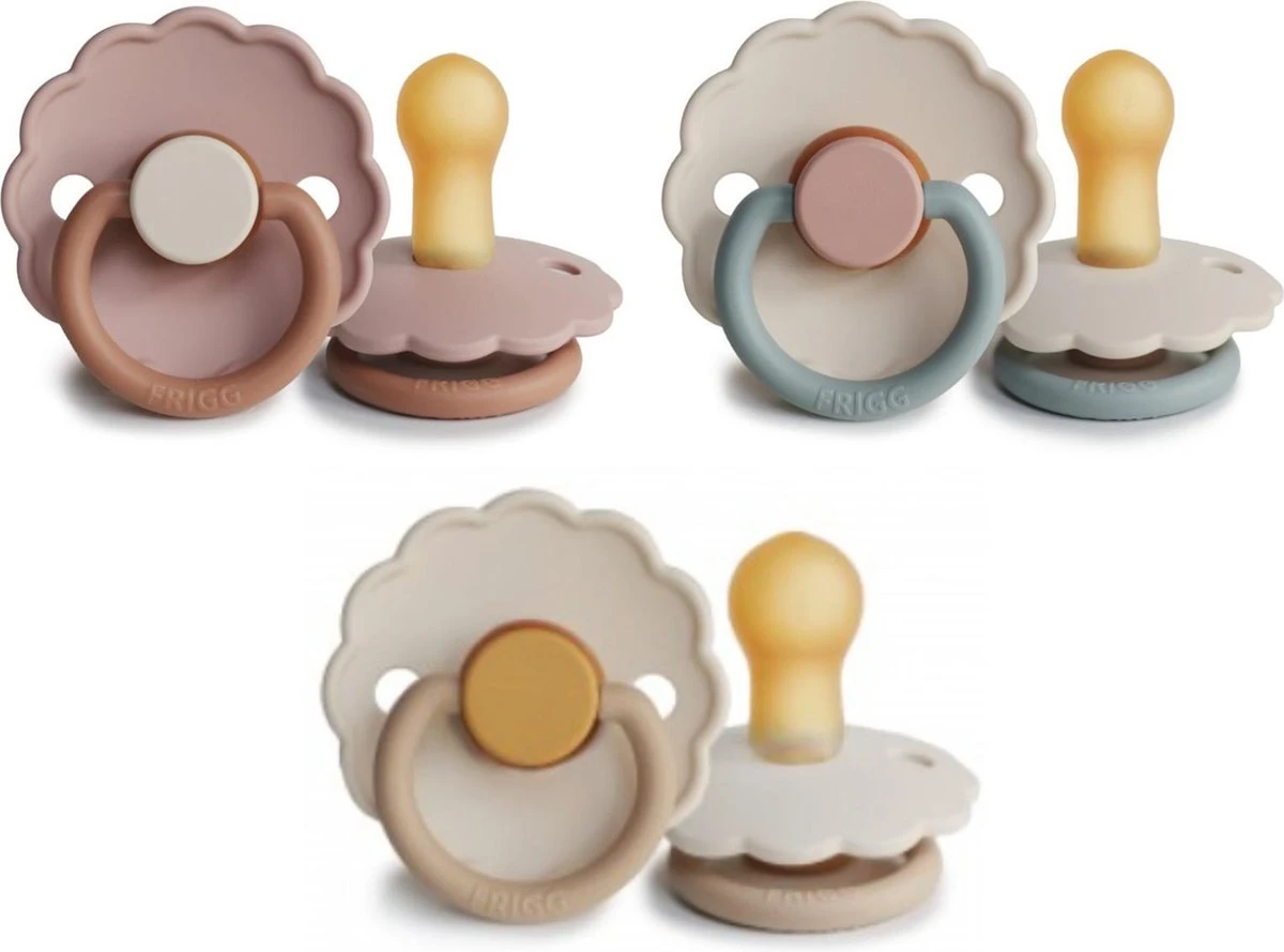 FRIGG Fopspeen Natuurrubber - Set Van 3 - Cotton Candy, Biscuit, Chamomile - Maat 2 - Leeftijd 6 Tot 18 Maanden 3 FRIGG Fopspeen Natuurrubber - Set Van 3 - Cotton Candy, Biscuit, Chamomile - Maat 2 - Leeftijd 6 Tot 18 Maanden