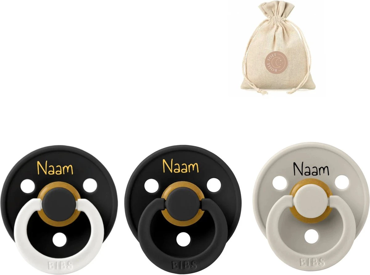 BIBS Fopspenen Met Naam | T2 | Glow Black, Black, Sand | 6-18 Maanden | Spenen | Speen | Fopspeen | BolleToet Speenzakje 3 BIBS Fopspenen Met Naam | T2 | Glow Black, Black, Sand | 6-18 Maanden | Spenen | Speen | Fopspeen | BolleToet Speenzakje